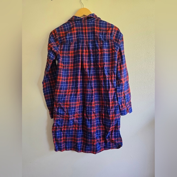 J.Crew,  Flannel Shirt Dress with Pockets, Red/Blue Plaid, Size XS - Picture 3 of 7